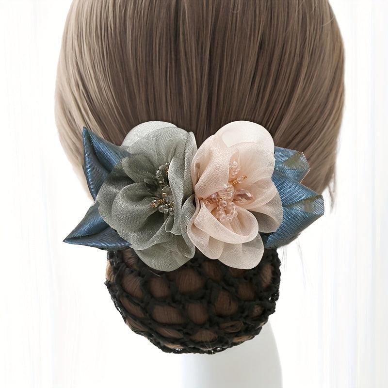 Mesh Flower Hair Net Ponytail Bun Holder Hair Accessories