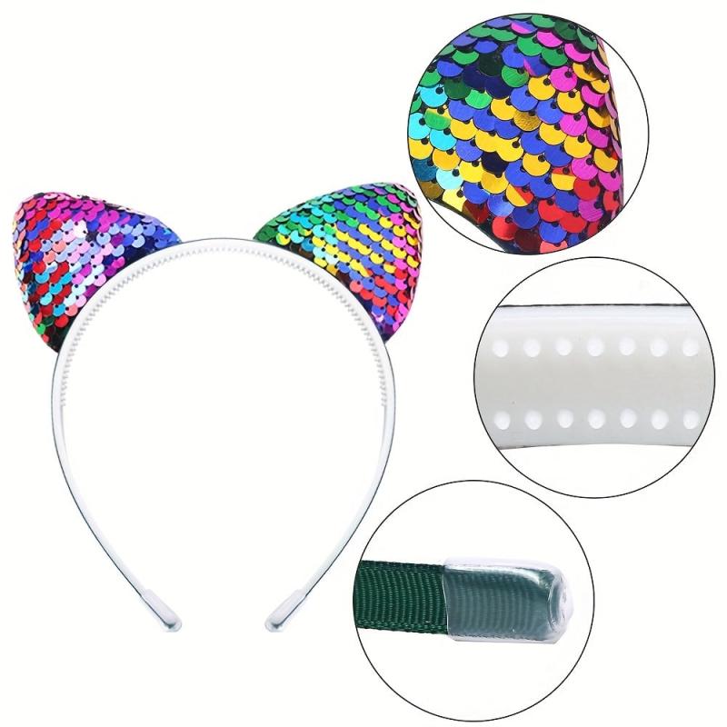 Gradient Holographic Cat Ears Headband