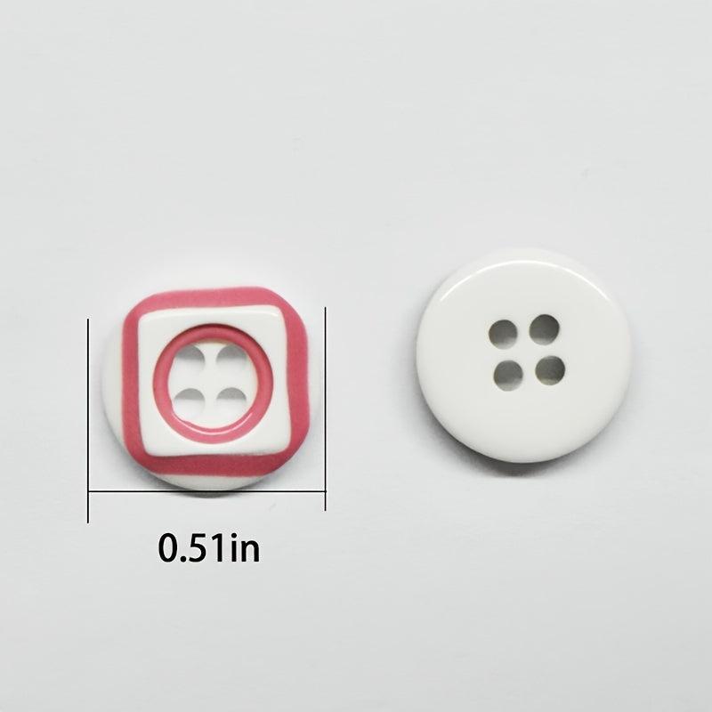 30pcs Resin Round Square Button Accessory Set for Girls