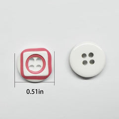 30pcs Resin Round Square Button Accessory Set for Girls