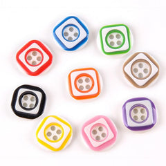 30pcs Resin Round Square Button Accessory Set for Girls