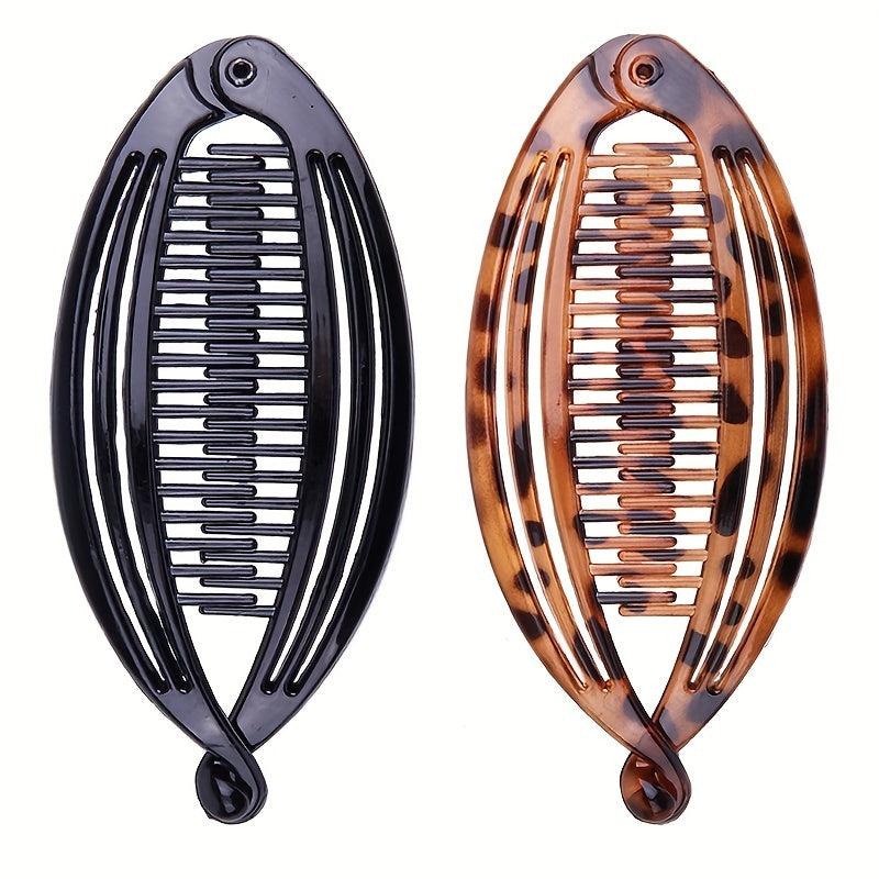 Leopard Pattern Banana Clip Hair Clip Ponytail Holder for Women Girls