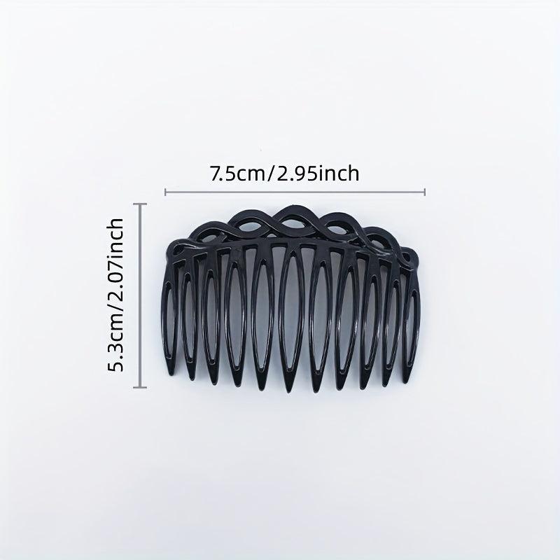 2pcs Solid Hair Comb Vintage Hair Pin Hair Bun Maker Non Slip Styling Tool