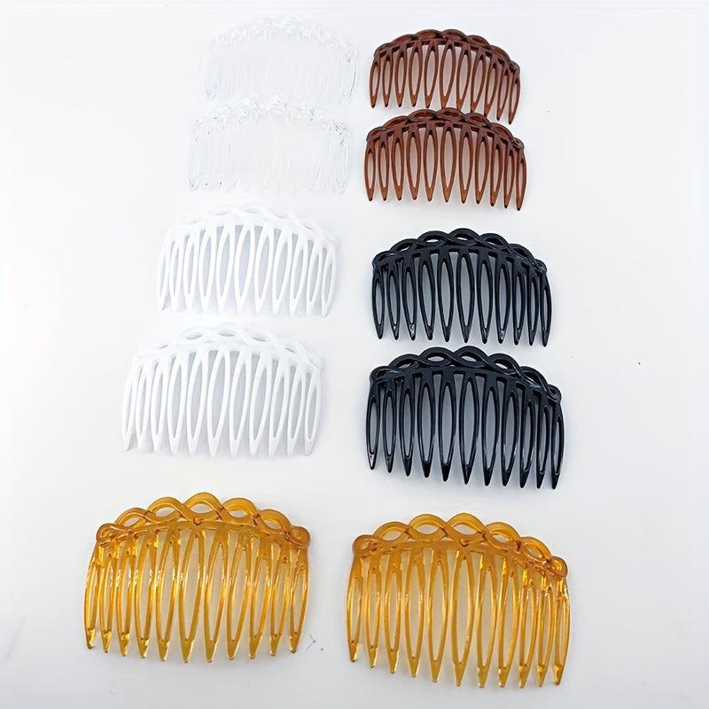 2pcs Solid Hair Comb Vintage Hair Pin Hair Bun Maker Non Slip Styling Tool