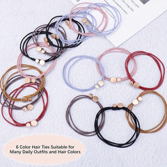 18pcs Boho Style Hair Ties Metal Charm Elastic Ponytail Holder Hair Accessories