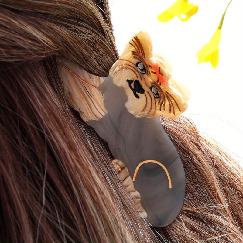Acrylic Brown Dog Hair Clip Non-slip Large Shark Claw Hair Accessories