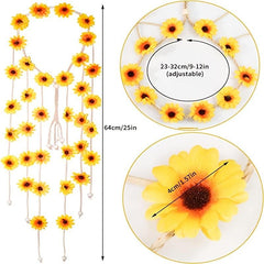 Hippie Sunflower Hairband Floral Crown Boho Headdress Headpiece