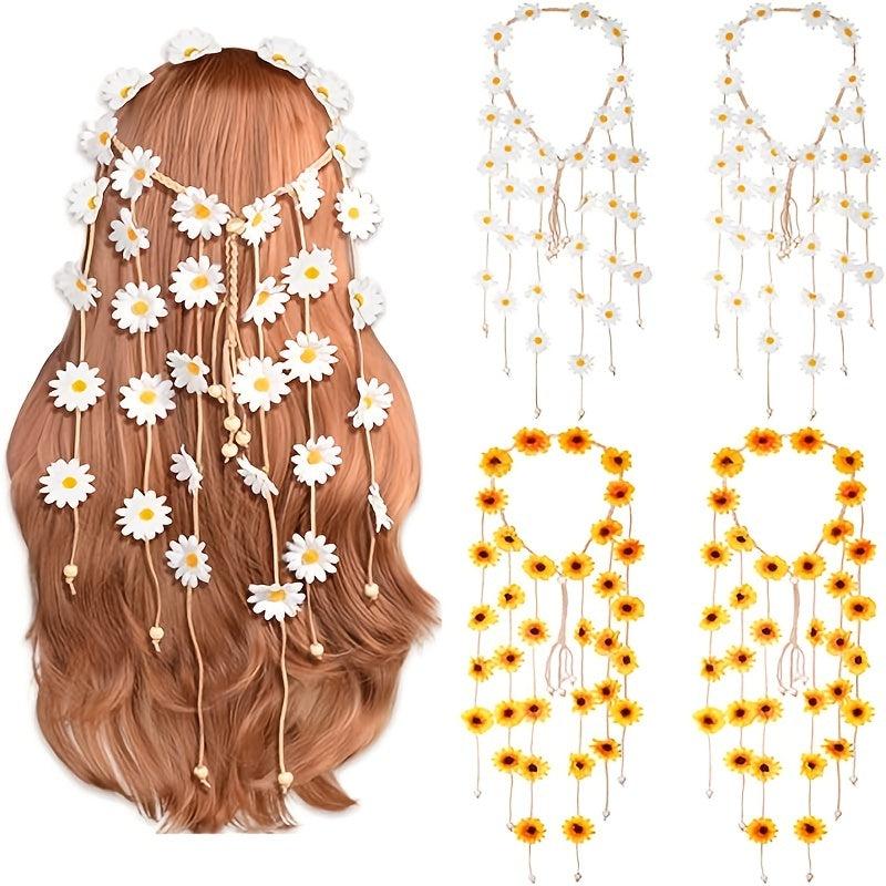 Hippie Sunflower Hairband Floral Crown Boho Headdress Headpiece
