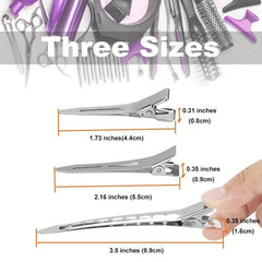 60Pcs Silvery Metal Duck Billed Hair Clips Women Styling Salon Accessories