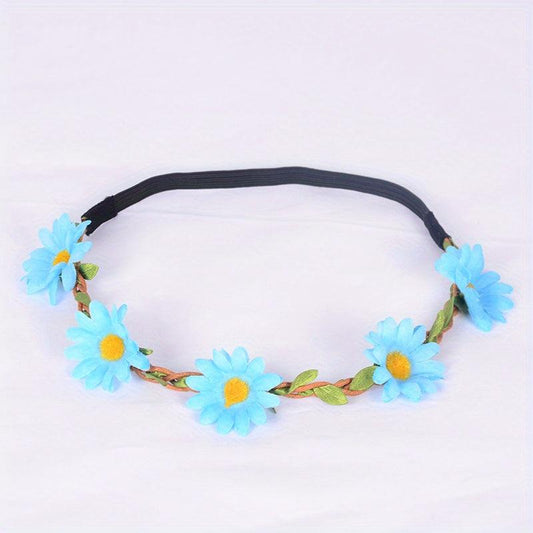 7pcs Flower Headband Women's Floral Hair Band Vacation Wreath Hair Accessories
