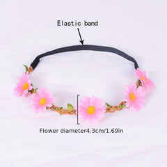7pcs Flower Headband Women's Floral Hair Band Vacation Wreath Hair Accessories
