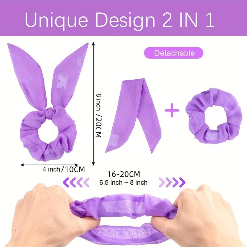Glitter Neon LED Scrunchie Bow Hair Tie Halloween Accessory