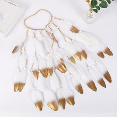 Boho Feather Hair Rope Hippie Headband Western Style Accessories