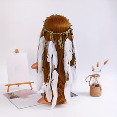 Boho Feather Hair Rope Hippie Headband Western Style Accessories