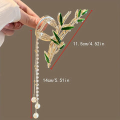 Chinese Style Bamboo Shape Hair Claw with Tassel Hair Clip