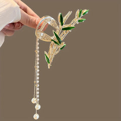 Chinese Style Bamboo Shape Hair Claw with Tassel Hair Clip