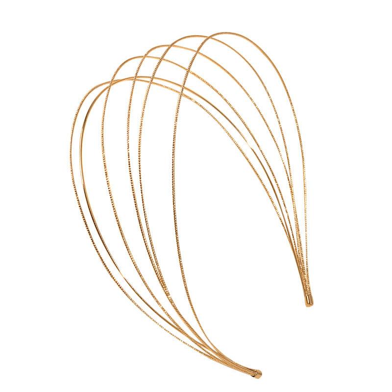 Alloy Golden Metal Wide Hair Band Head Band Solid Hair Hoop Hair Accessories