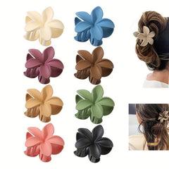 Matte Flower Shape Hair Claw Solid Shark Claw Ponytail Holder Hair Accessories