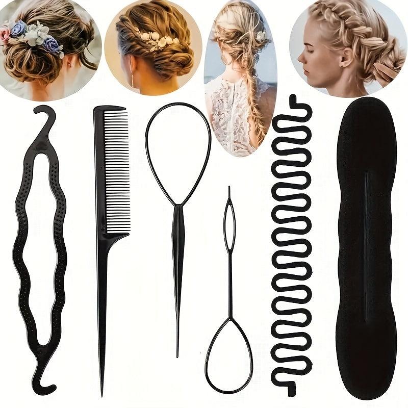 6pcs Hair Braiding Tools Set for Curly Hair Styling