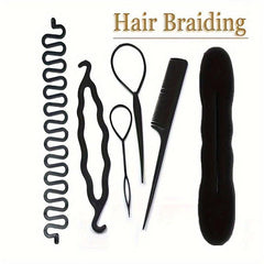 6pcs Hair Braiding Tools Set for Curly Hair Styling