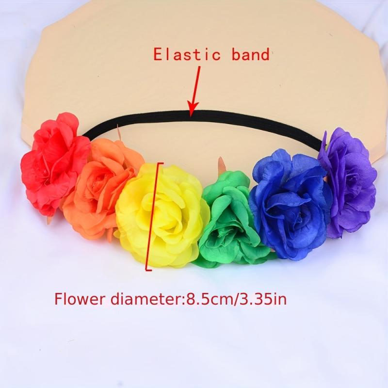 LGBT Rainbow Flower Headband, Pride Month Accessory