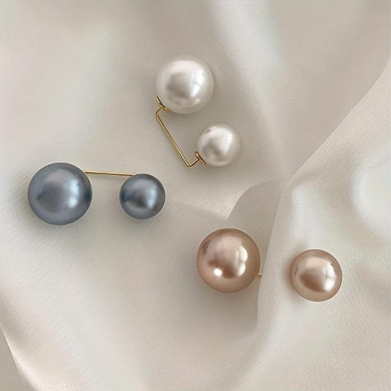 Women's Faux Pearl Brooch Pin for Coat Suit Buckle Pin