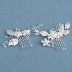 Golden Leaf Pearl Hair Pin Delicate Floral Wedding Hair Pin