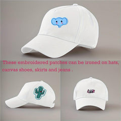 60pcs Random Embroidered Iron On Patches DIY Accessories For Jacket Hat Backpack