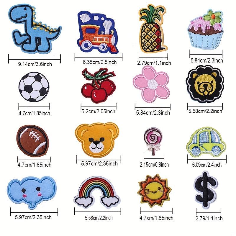 60pcs Random Embroidered Iron On Patches DIY Accessories For Jacket Hat Backpack