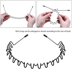 6 Metal Wavy Hairband Spring Hair Hoop Sports Headbands