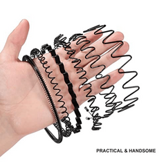 6 Metal Wavy Hairband Spring Hair Hoop Sports Headbands