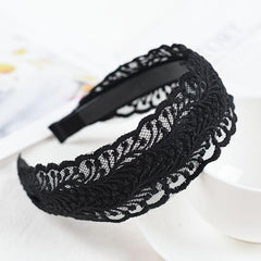 Wide Lace Hairband With Teeth Solid Headband Party Prom Hair Accessories