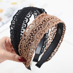 Wide Lace Hairband With Teeth Solid Headband Party Prom Hair Accessories