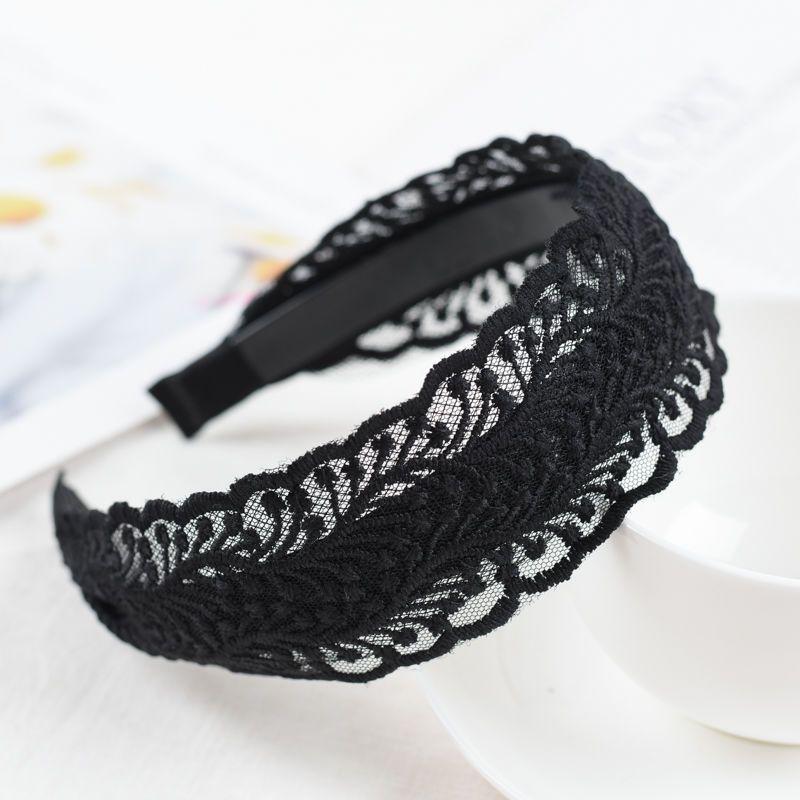 Wide Lace Hairband With Teeth Solid Headband Party Prom Hair Accessories