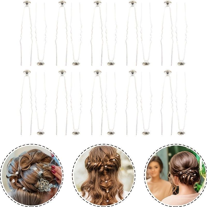 20pcs Rhinestone Bridal Wedding Hair Pins Hair Clips for Women and Girls