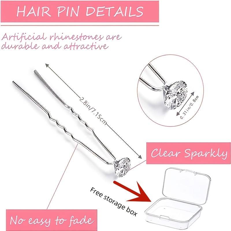 20pcs Rhinestone Bridal Wedding Hair Pins Hair Clips for Women and Girls