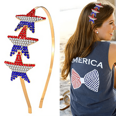American Element Rhinestone Headband Star Pattern Hair Hoop