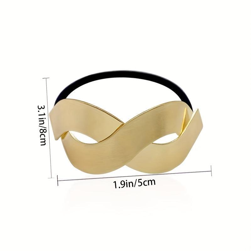 2 PCS Metal Hair Rope Twisted Metal Cross Hair Rope