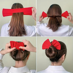 Bohemia Style Hair Bun Maker Bowknot Hair Tie French Hair Curler Headband