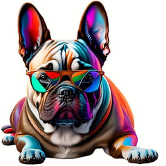 2pcs Dog Pattern Holographic Sticker Heat Transfer DIY Clothing Accessories