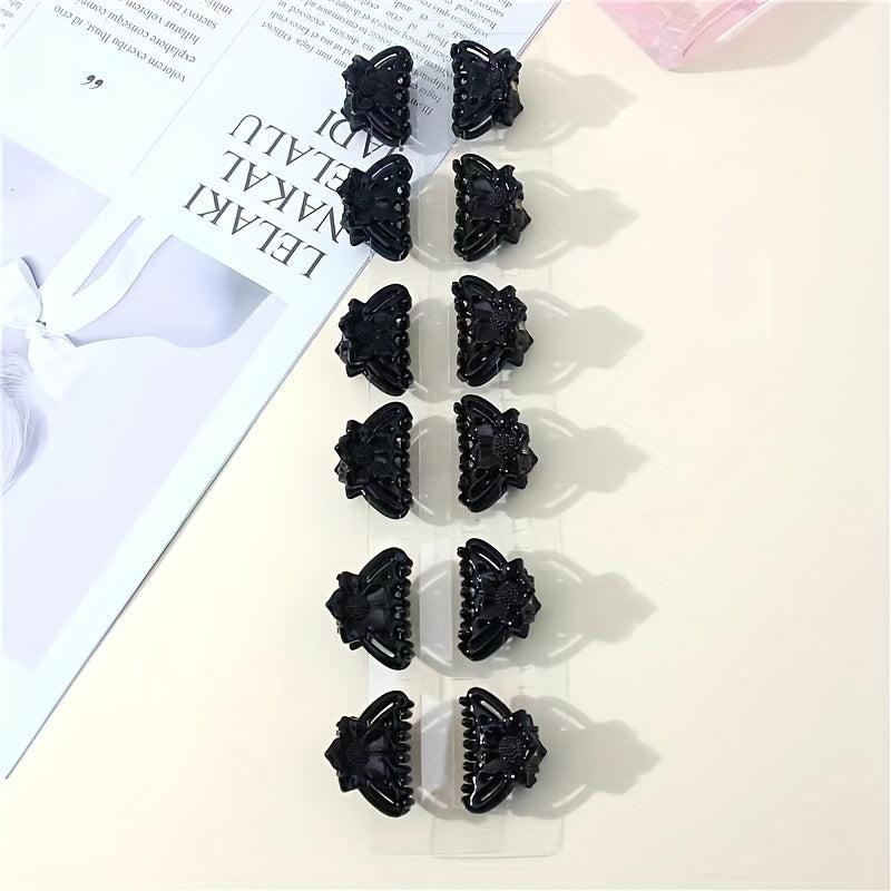 12pcs Small Flower Hair Claw Clip Strong Hold Hair Jaw Clip For Thick Hair