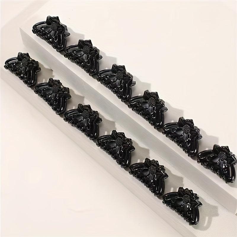 12pcs Small Flower Hair Claw Clip Strong Hold Hair Jaw Clip For Thick Hair