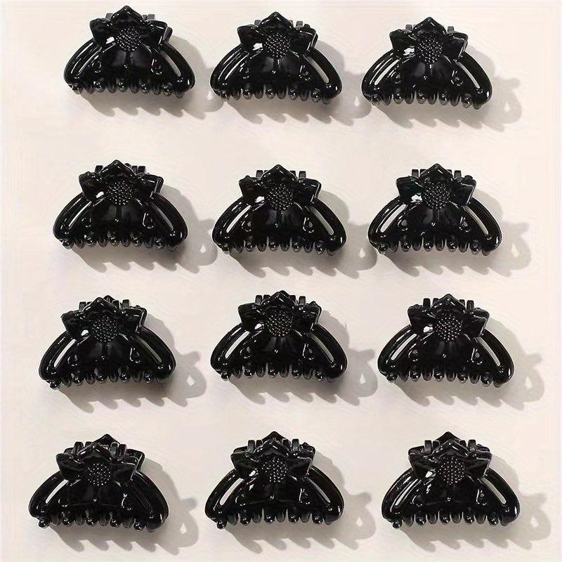 12pcs Small Flower Hair Claw Clip Strong Hold Hair Jaw Clip For Thick Hair