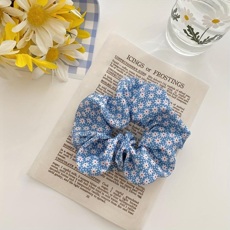 Polka Dots Crackle Hair Tie Large Scrunchie Boho Hair Accessory