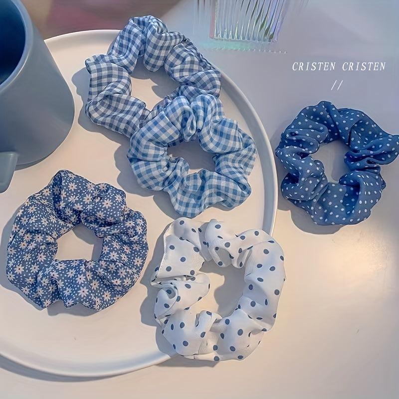 Polka Dots Crackle Hair Tie Large Scrunchie Boho Hair Accessory