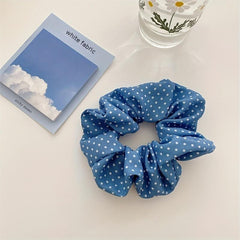 Polka Dots Crackle Hair Tie Large Scrunchie Boho Hair Accessory