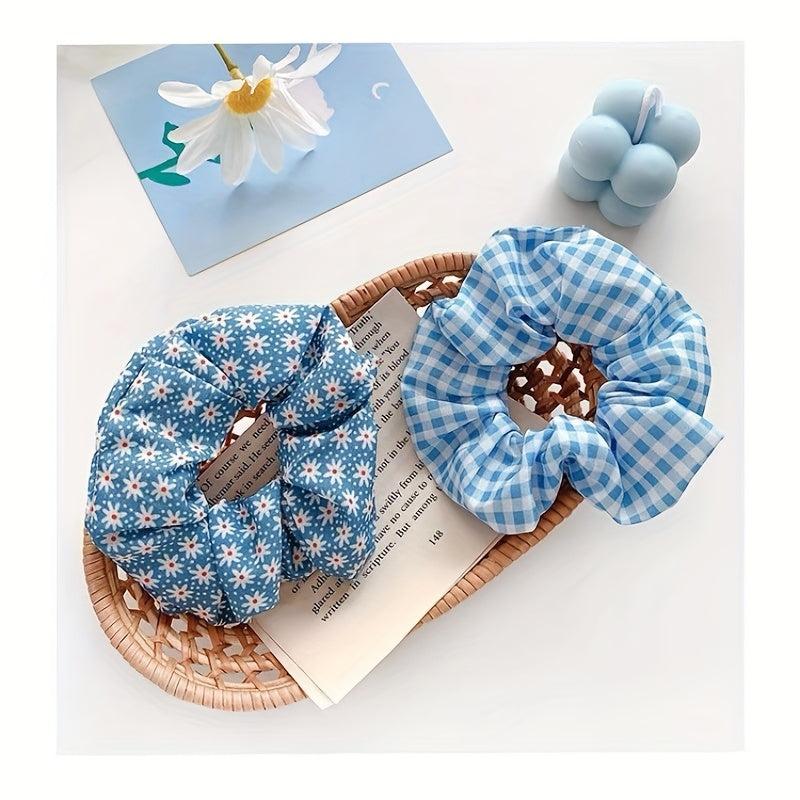 Polka Dots Crackle Hair Tie Large Scrunchie Boho Hair Accessory