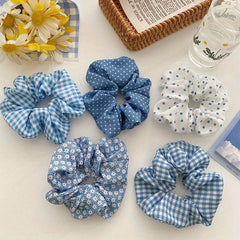 Polka Dots Crackle Hair Tie Large Scrunchie Boho Hair Accessory