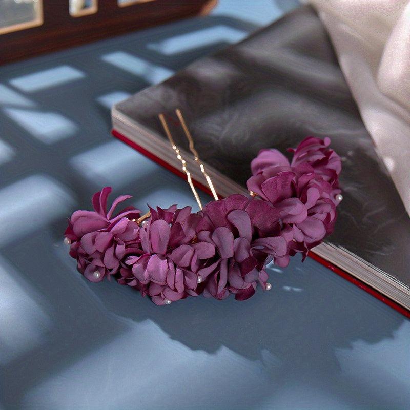 Silk Flower Antique Hairpin Retro Garland Hair Accessories Folk Wedding