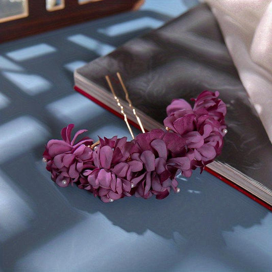Silk Flower Antique Hairpin Retro Garland Hair Accessories Folk Wedding